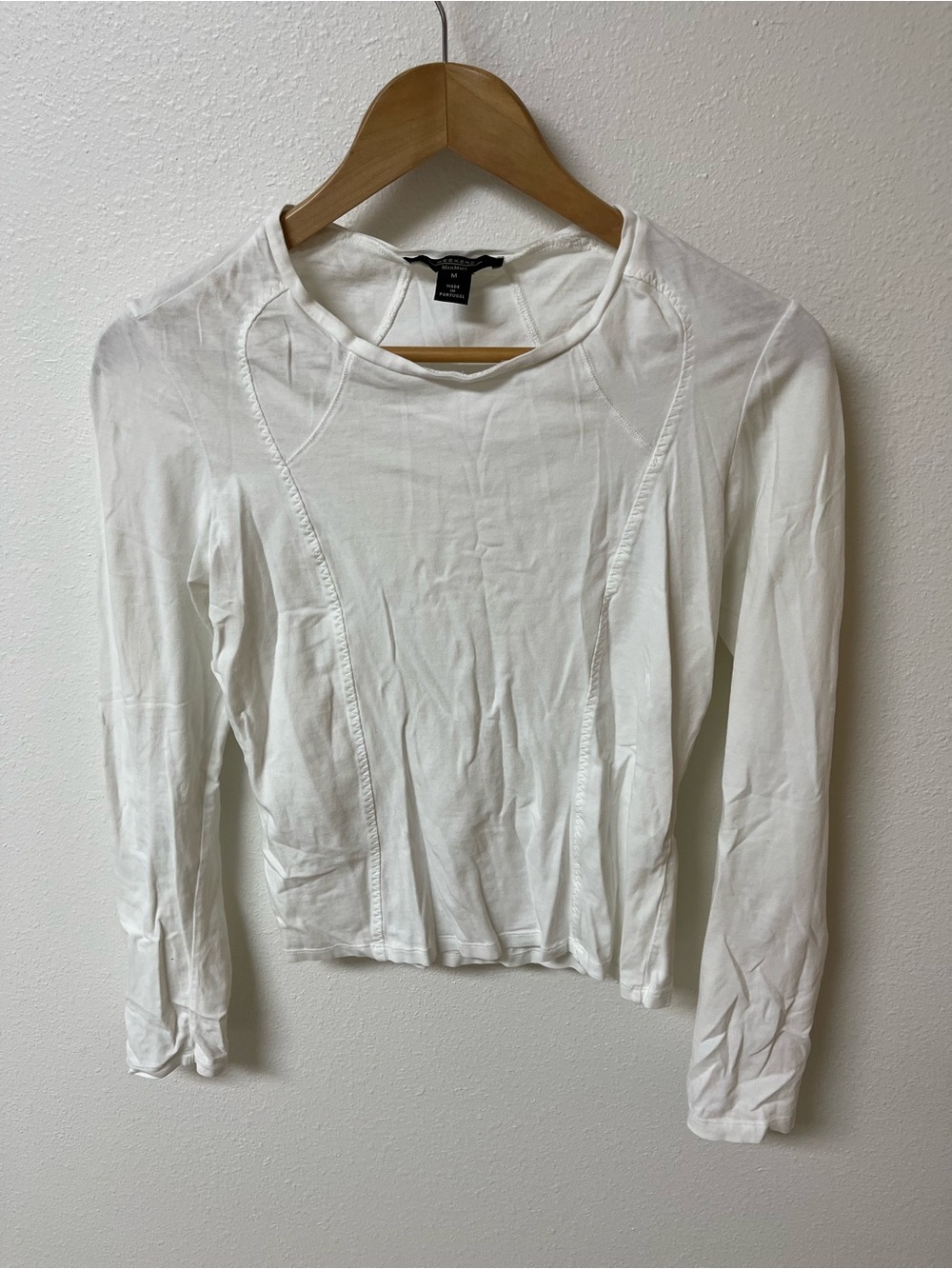MaxMara weekend White Long-Sleeve Seam-Detail Tee women’s size M